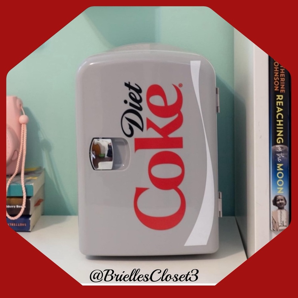 HTF 🌸 New Coca-Cola Diet Coke Mini Fridge, Gray, Holds 6 Cans